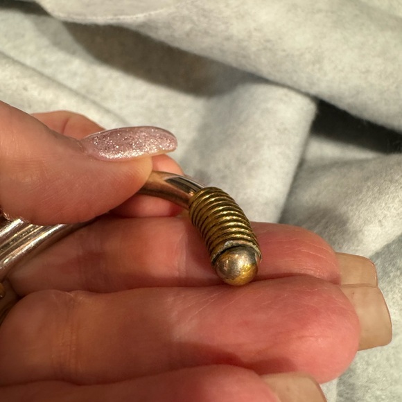 Mexico TR22 Vintage Sterling Silver & brass Cuff bracelet!  Signed and stamped! - Picture 6 of 12